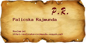 Palicska Rajmunda névjegykártya